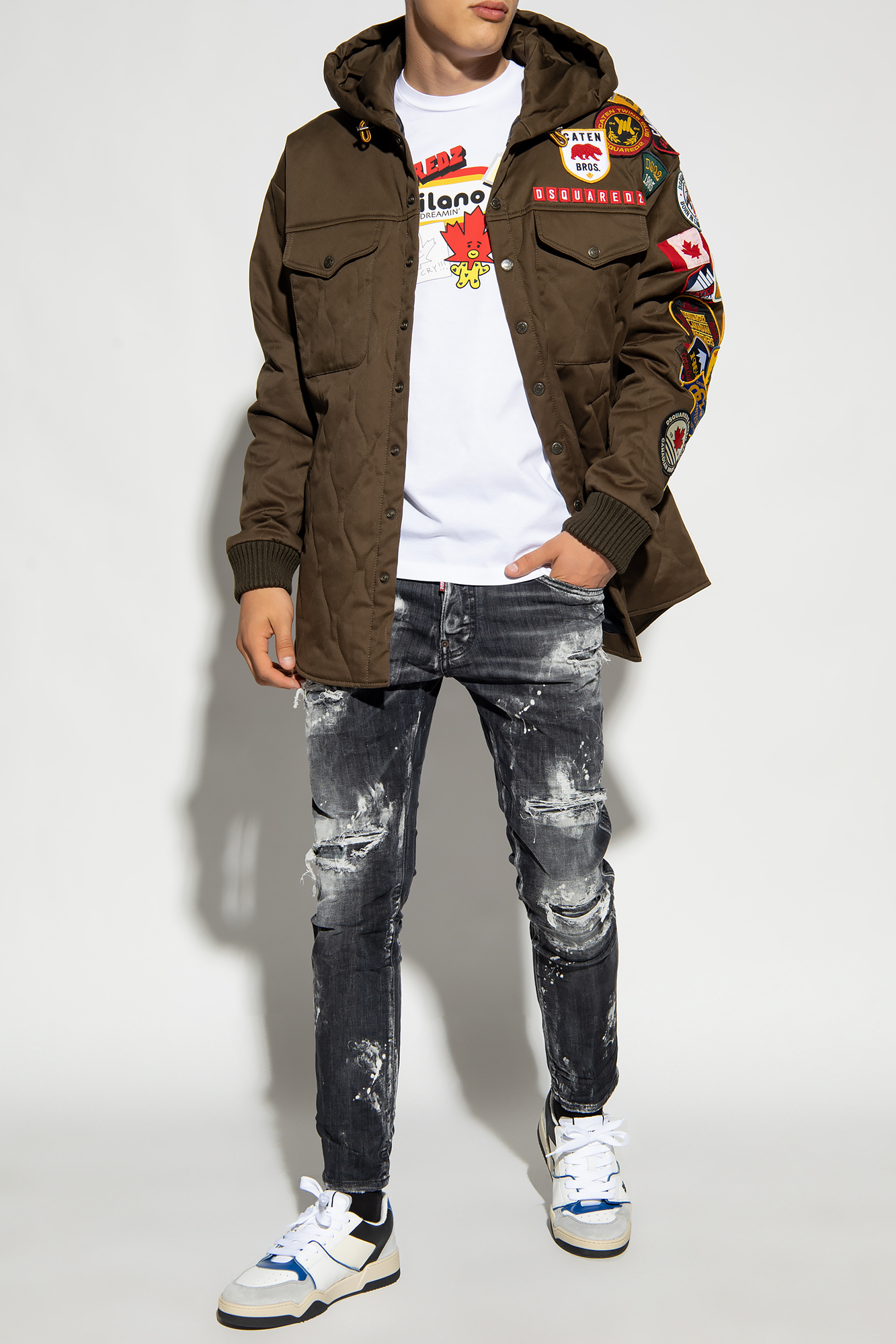 Dsquared2 Insulated jacket with patches