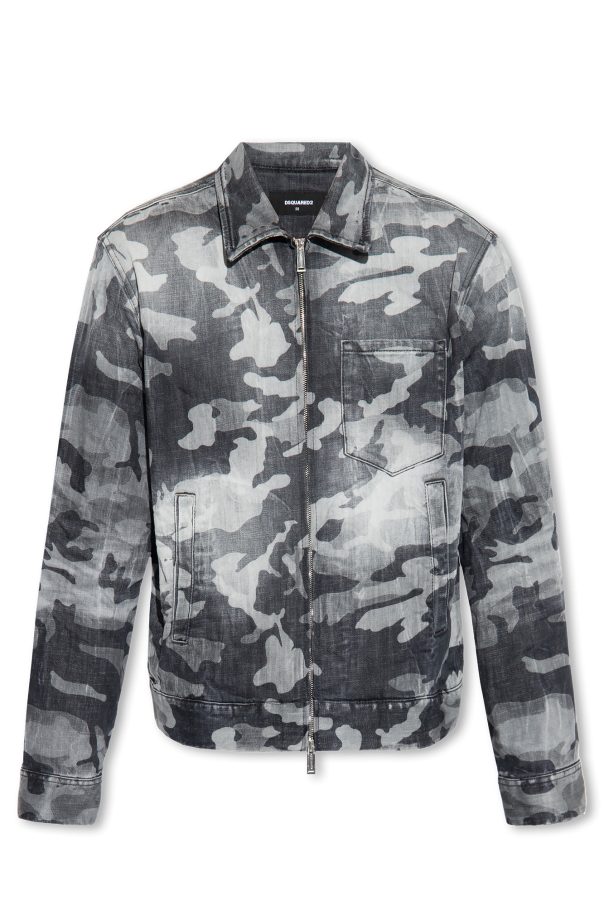 Denim jacket with camo motif od Dsquared2