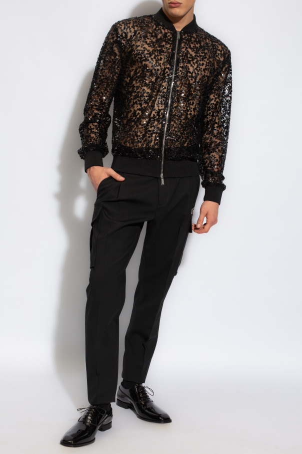 Dsquared2 press-stud jacket with sequin embroidery