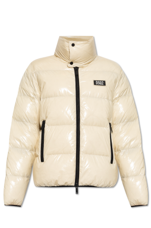 Puffer jacket with stand-up collar