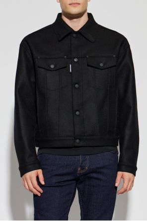 Dsquared2 Wełniana kurtka z efektem `vintage`