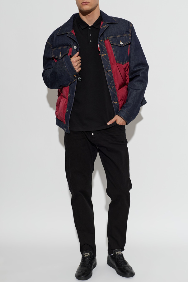 Dsquared2 Quilted jacket with mixed materials