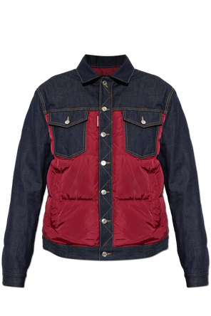 Quilted jacket with mixed materials