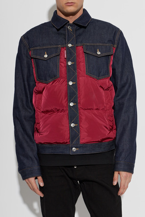 Dsquared2 Quilted jacket with mixed materials
