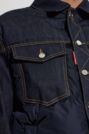 Dsquared2 Quilted jacket made of combined materials