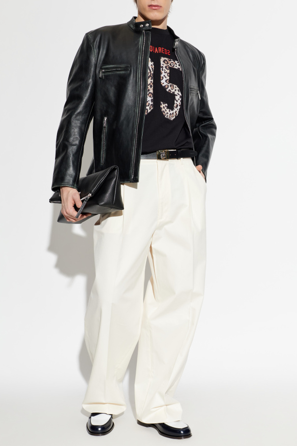 Dsquared2 Skórzana kurtka z kieszeniami