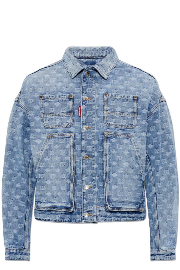 Denim jacket with monogram od Dsquared2