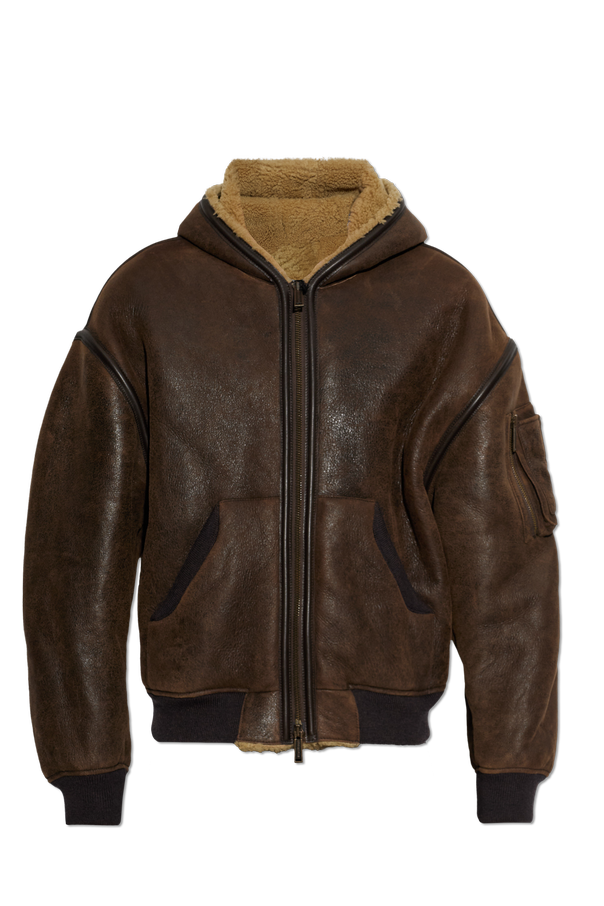 Suede jacket with hood od Dsquared2