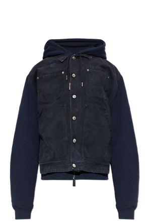 Denim jacket with hood