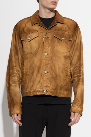 Dsquared2 Jeansowa kurtka z wyszytym logo