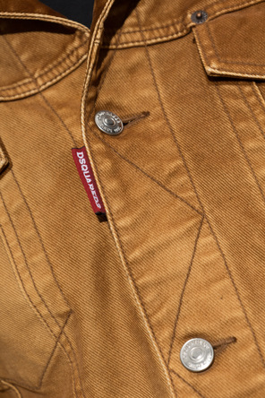 Dsquared2 Jeansowa kurtka z wyszytym logo