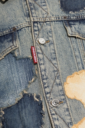 Dsquared2 Jeansowa kurtka z efektem ‘vintage’