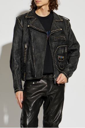 Dsquared2 Leather jacket with a vintage effect