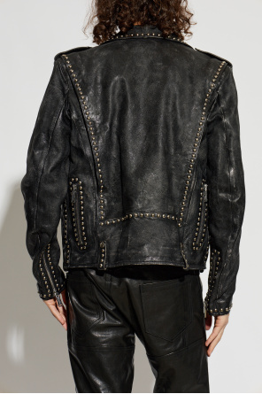 Dsquared2 Leather jacket with a vintage effect