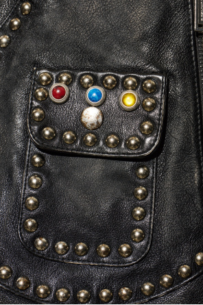 Dsquared2 Leather jacket with a vintage effect