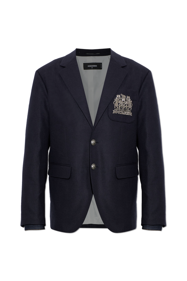 Wool blazer with embroidered logo od Dsquared2