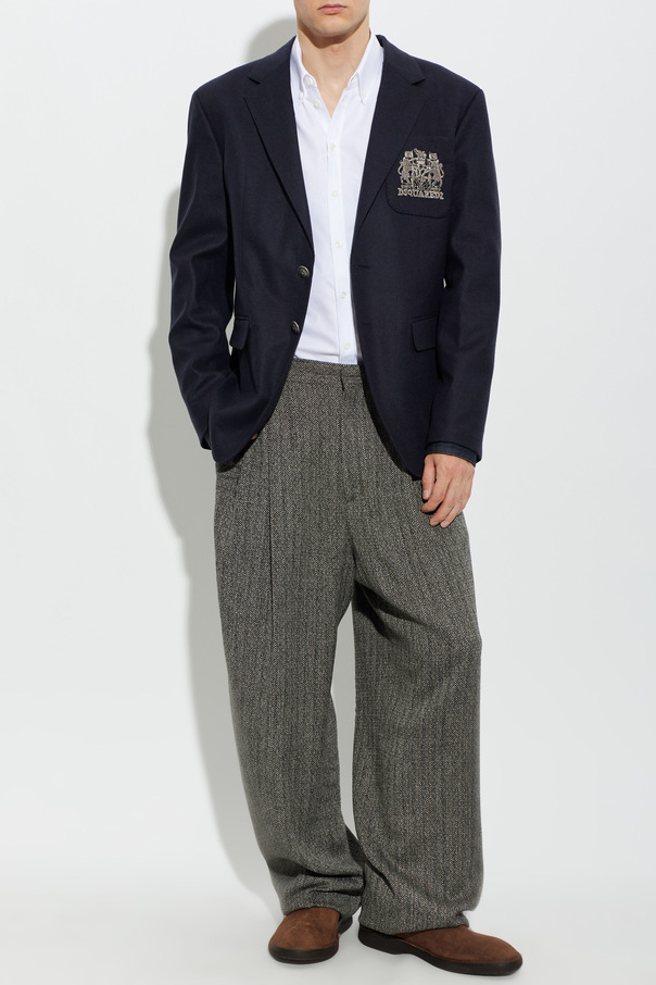 Dsquared2 Wool blazer with embroidered logo