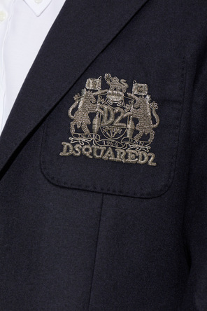 Dsquared2 Wool blazer with embroidered logo