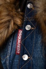 Dsquared2 NAVY BLUE Denim jacket with fur collar
