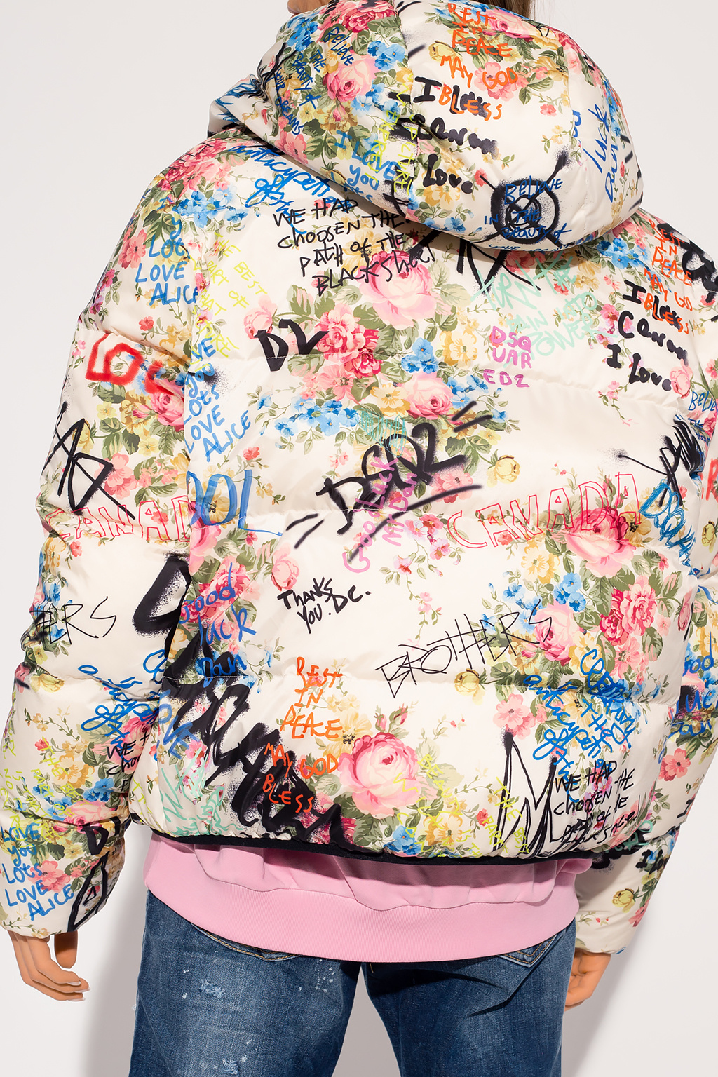 Dsquared2 'Granny's Flower’ quilted Cream jacket