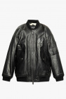 Dsquared2 BLACK Leather bomber jacket