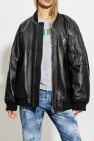 Dsquared2 BLACK Leather bomber jacket
