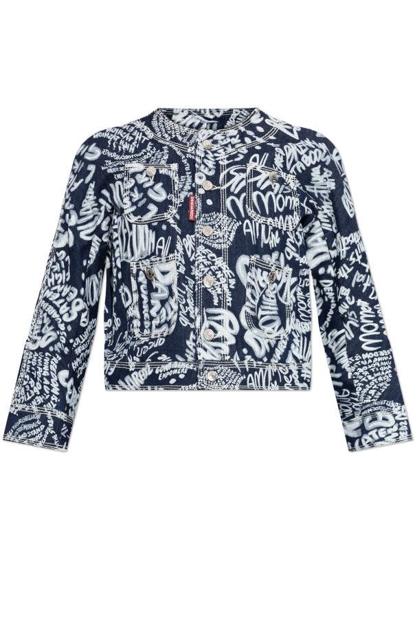 Denim jacket with print od Dsquared2