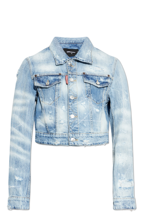 Denim jacket with vintage effect