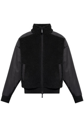 Fleece sweatshirt with stand-up collar