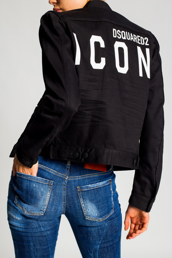 dsquared denim jacket black