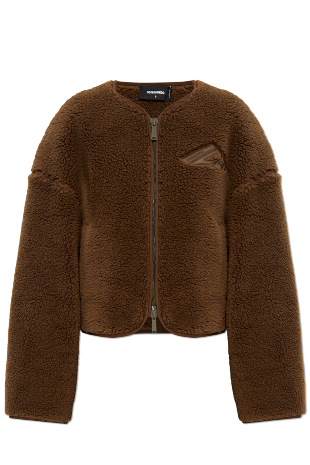 Fleece jacket with logo od Dsquared2