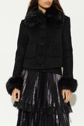 Self-Portrait Wolljacke mit Kunstfell