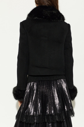 Self-Portrait Wolljacke mit Kunstfell