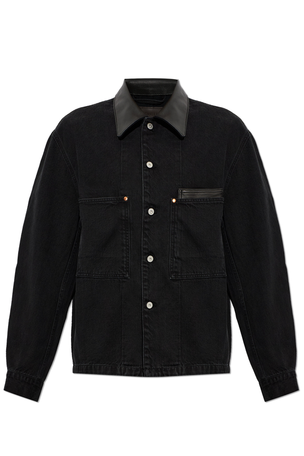 Denim Jacket with Leather Collar od Lemaire
