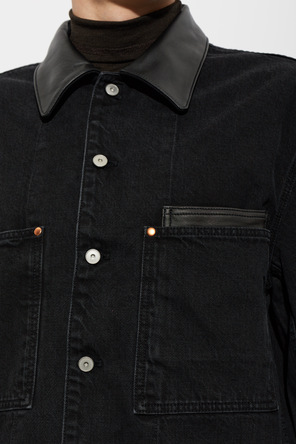 Lemaire Denim Jacket with Leather Collar