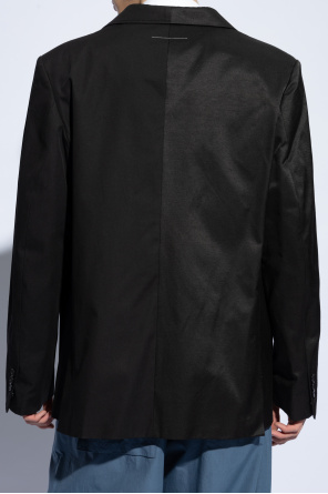 long-sleeve mock-neck T-shirt long-sleeve mock-neck T-shirt Blazer with Combined Materials