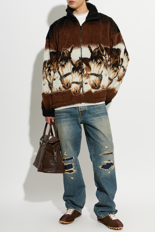 MM6 Maison Margiela Fleece-Oberteil mit Stehkragen