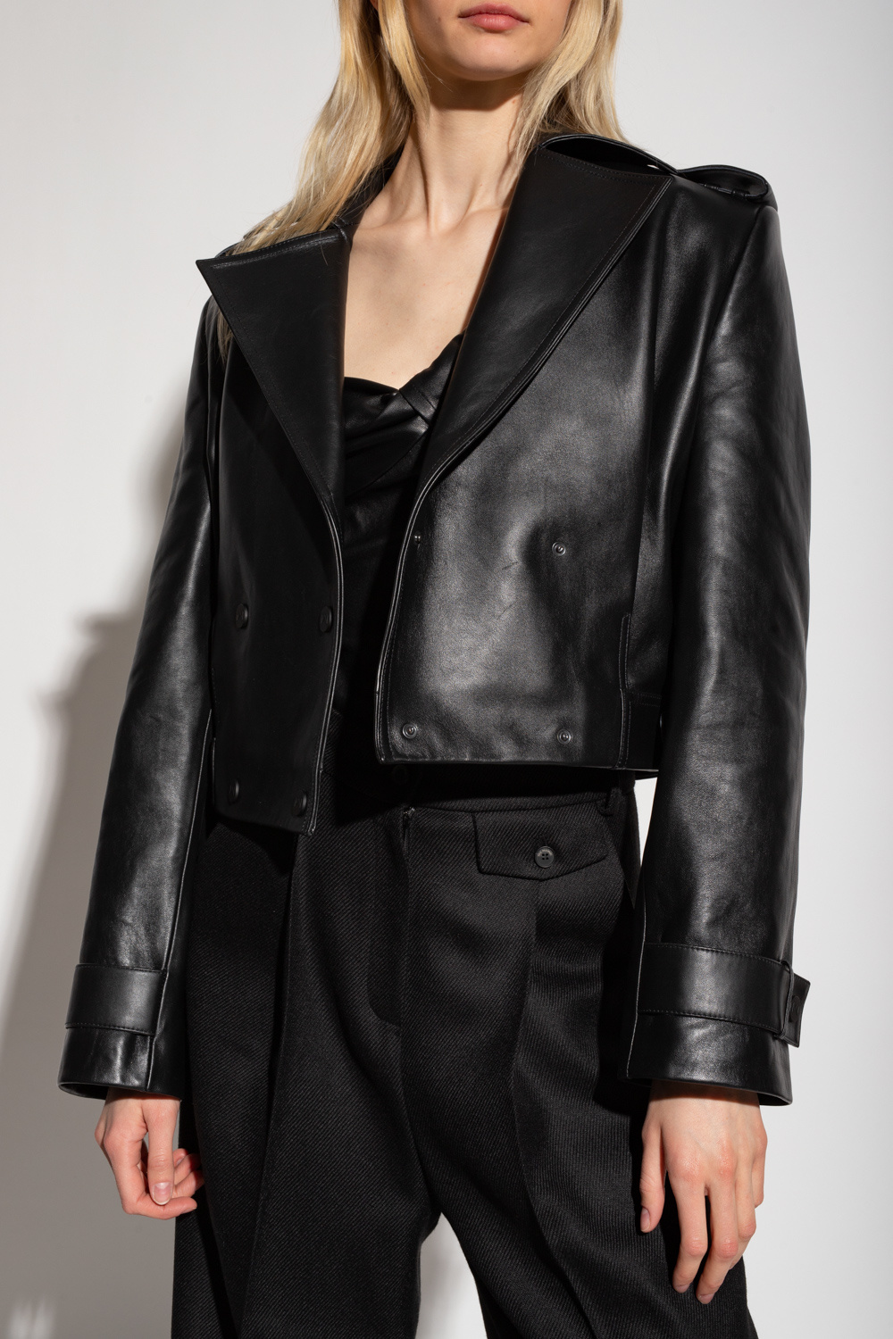 The Mannei ‘Avignon’ oversize leather jacket