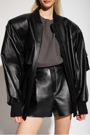 The Mannei ‘Le Mans’ leather bomber paars jacket