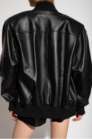 The Mannei ‘Le Mans’ leather bomber paars jacket