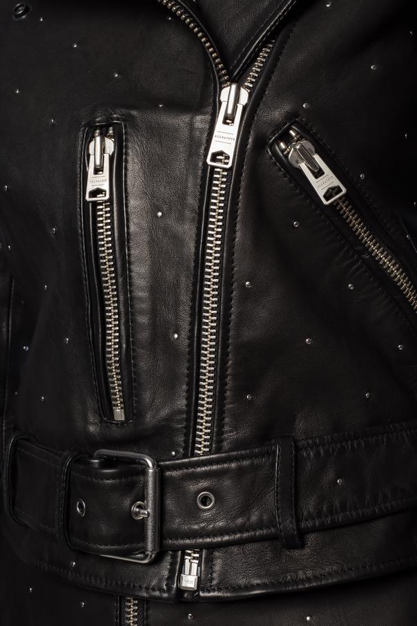 allsaints balfern studded leather biker jacket