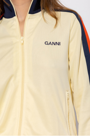 Ganni Noise-print crew-neck sweatshirt Nero