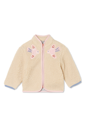 Faux fur jacket with a stand-up collar