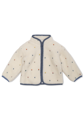 Fleece sweatshirt with floral motif