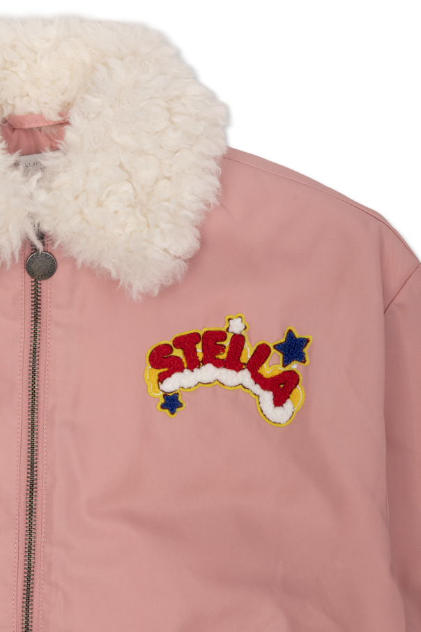 Stella McCartney Kids Casaco com gola de pelo