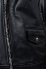 VETEMENTS BLACK Leather biker jacket