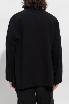 Undercover multi-pocket zip-up leather jacket Grün