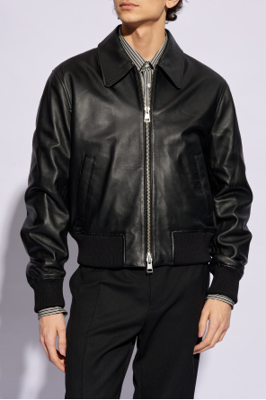 Ami Alexandre Mattiussi Leather crew jacket