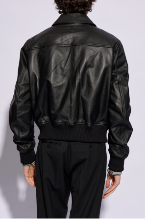 Ami Alexandre Mattiussi Leather crew jacket