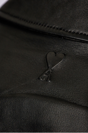 Nº21 logo-print short-sleeve T-shirt Leather jacket